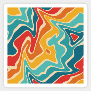 Liquid Retro Rainbow Sunset Repeat Pattern Sticker